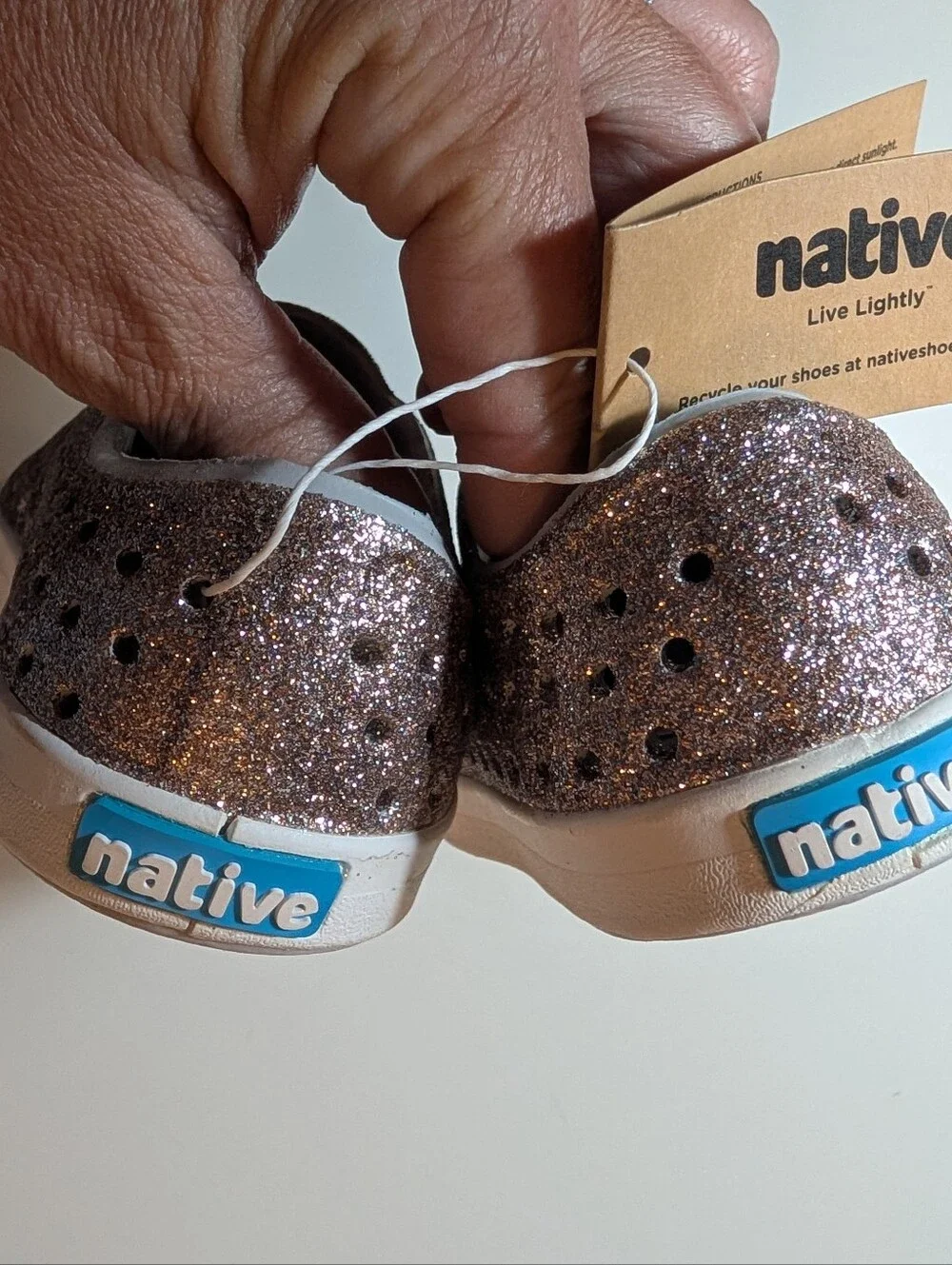 Native Kids Jefferson Bling Glitter Slip-On Shoes Child Size 6 NWT